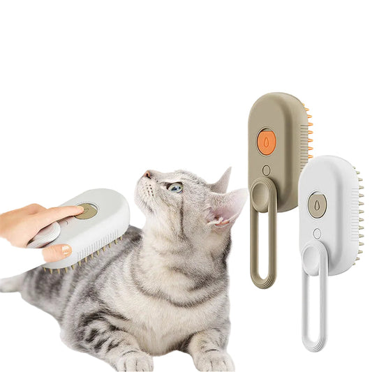 3-in-1 electric steam pet grooming brush for cats and dogs