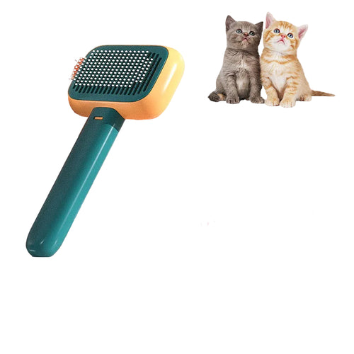 Pet hair removal brush for cats and dogs with a gentle massage and deshedding design.